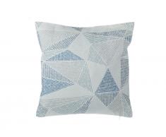 Dekokissen geometrische Formen blau/grau 45 x 45 cm BRUNNERA