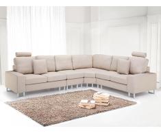 Ecksofa linksseitig Polsterbezug beige STOCKHOLM