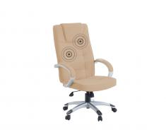 Bürostuhl beige Kunstleder Massagefunktion DIAMOND II