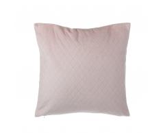 Dekokissen Rautenmuster Samtstoff rosa 45 x 45 cm PASQUE