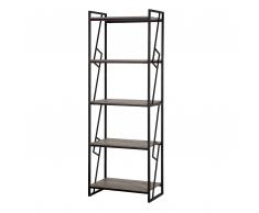 Regal dunkler Holzfarbton 5 Fächer FORRES
