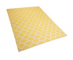 Teppich gelb 160 x 230 cm marokkanisches Muster zweiseitig Kurzflor AKSU