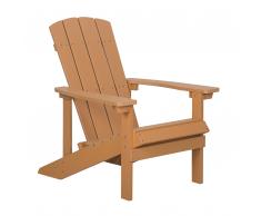 Gartenstuhl heller Holzfarbton Kunstholz ADIRONDACK