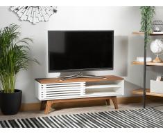 Lowboard weiss/ dunkler Holzfarbton TOLEDO