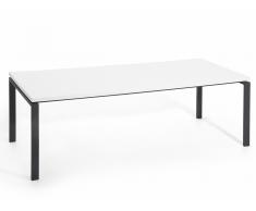 Esstisch weiss 220 x 90 cm schwarzes Gestell ARCTIC II