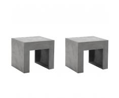 Sitzhocker 2er Set grau Beton TARANTO