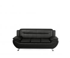 3-Sitzer Sofa Kunstleder schwarz LEIRA