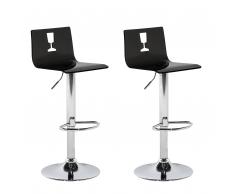 Barhocker transparent schwarz 2er Set BUSAN