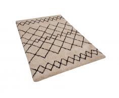 Teppich beige/schwarz 140 x 200 cm Shaggy HAVSA