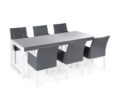Gartenmöbel Set Aluminium grau 6-Sitzer BACOLI