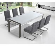 Essgruppe weiss Edelstahl 6-Sitzer 220 cm ARCTIC I