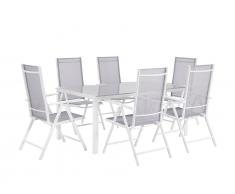 Gartenmöbel Set Aluminium grau 6-Sitzer CATANIA