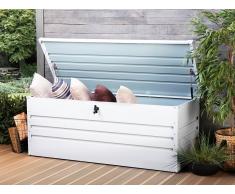 Auflagenbox Stahl cremeweiß 165 x 70 cm CEBROSA