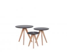 Couchtisch schwarz 3er Set VEGAS
