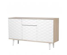 Sideboard heller Holzfarbton/weiss SWANSEA