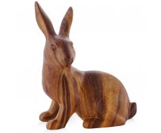 Dekofigur braun Holzoptik RABBIT