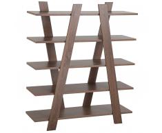 Bücherregal dunkler Holzfarbton 5 Fächer ESCALANTE