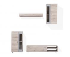 Schrankwand heller Holzfarbton CRACOW