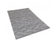 Teppich schwarz/weiß 140 x 200 cm Kurzflor TERMAL