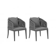 Gartenstuhl 2er Set grau LIPARI