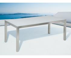 Gartentisch Edelstahl/Glas weiss 180 x 90 cm GROSSETO