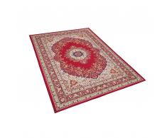 Teppich rot 140 x 200 cm Kurzflor KARAMAN