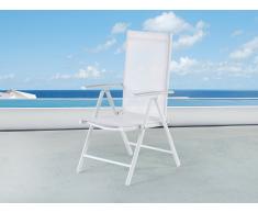 Gartenstuhl weiss Aluminium verstellbar CATANIA