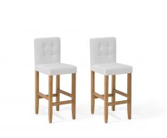 Barhocker Kunstleder weiss 2er Set MADISON