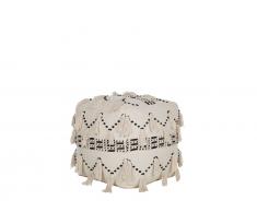 Pouf beige/schwarz 50 x 50 cm THONDI
