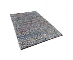 Teppich blau 140 x 200 cm Kurzflor ALANYA