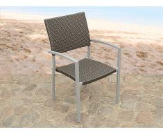 Gartenstuhl dunkelbraun Rattan TORINO
