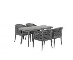 Gartenmöbel 4er Set grau LIPARI