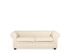 Sofa Leder creme CHESTERFIELD