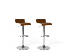 Barhocker braun höhenverstellbar 2er Set VALENCIA