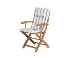 Auflage für Gartenstuhl JAVA/MAUI beige-grün gestreift