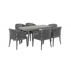 Gartenmöbel 6er Set grau LIPARI