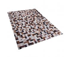 Teppich braun-beige 160 x 230 cm Leder CESME
