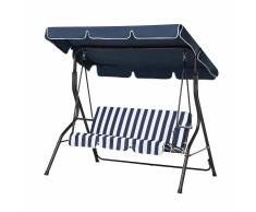 Hollywoodschaukel Sonnendach blau/weiss CHAPLIN