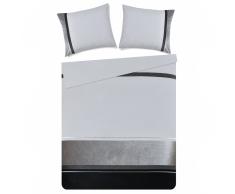 Bettwäsche Set grau 160 x 200 cm PREZZA