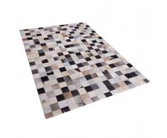 Teppich braun-beige 160 x 230 cm Leder RIZE