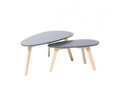 Couchtisch grau/braun zweiteilig FLY II