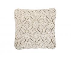 Dekokissen Strickmuster helles Beige 45 x 45 cm ESENKOY