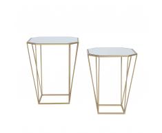 Beistelltisch Spiegel/gold 2er Set SIERRA