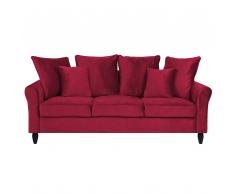 3-Sitzer Sofa Samtstoff rot BORNHOLM