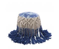 Pouf weiss-blau 45 x 45 cm PATIALA