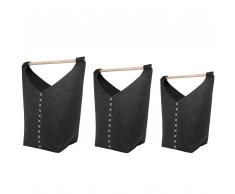 Korb dunkelgrau 3er Set KESTEL