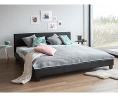 Bett Kunstleder schwarz Lattenrost 180 x 200 cm ORELLE
