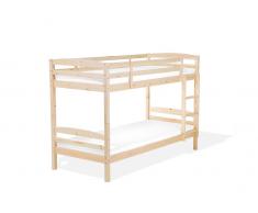 Hochbett Holz heller Holzfarbton 90 x 200 cm REGAT