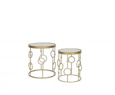Beistelltisch Spiegel/gold 2er Set CARMEL