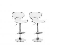 Barhocker Kunstleder weiß höhenverstellbar 2er Set CONWAY